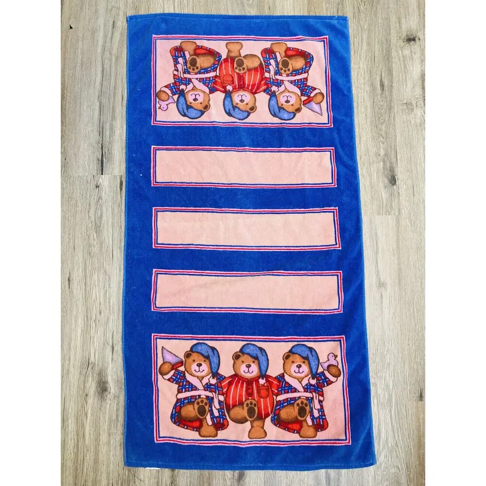 Vintage BARTH & DREYFUSS The Bathworks Kids Bear Sleepy Bath Towel Bedtime Child